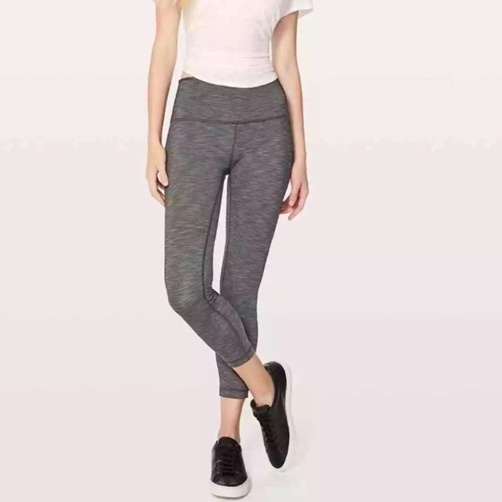 Lululemon Wunder Train heather gray Sz 2 mid rise inseam 25”